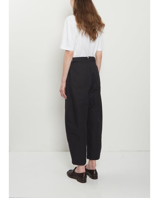 MHL by Margaret Howell White Barrel Leg Cotton Linen Trousers
