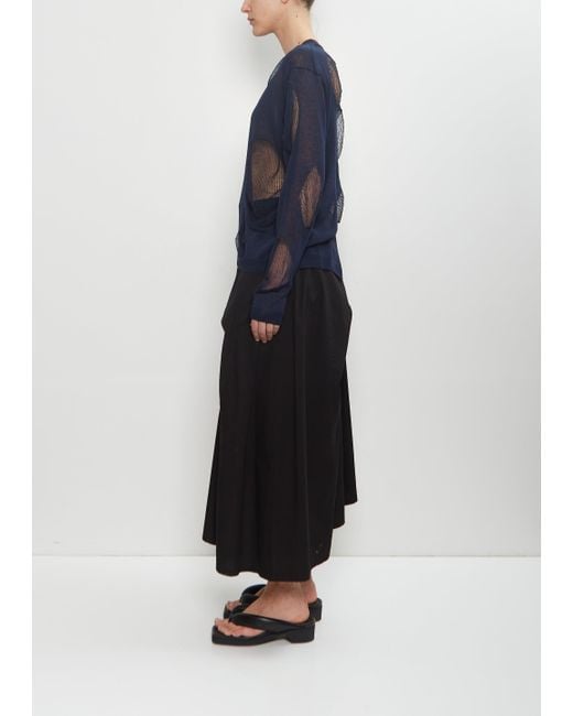 Yohji Yamamoto Blue Cotton Flax Open Knit Sweater