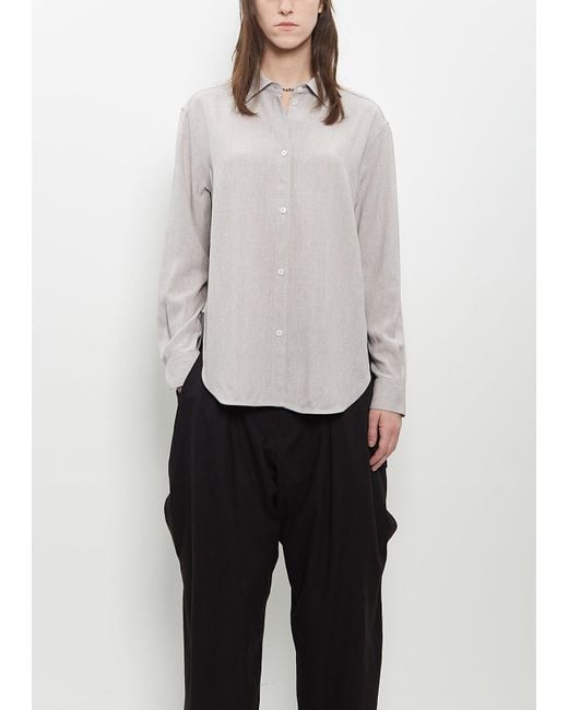 Totême  White Wool Viscose Relaxed Shirt