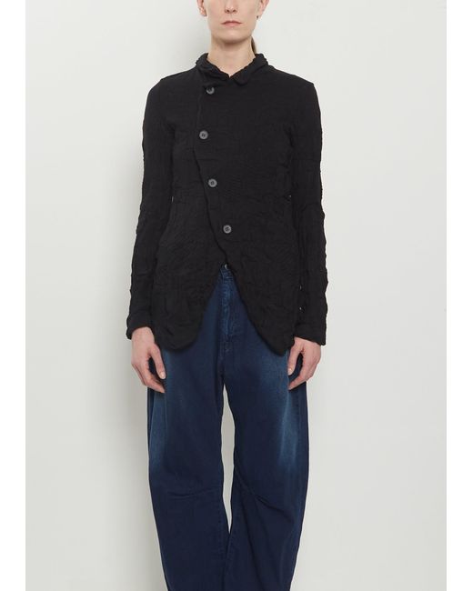 Y's Yohji Yamamoto Black 4-button Cotton Knit Jacket