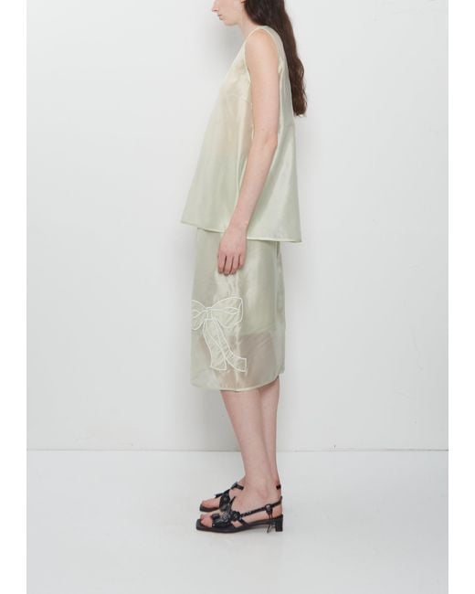 CECILIE BAHNSEN White Balba Hybrid Organza Top