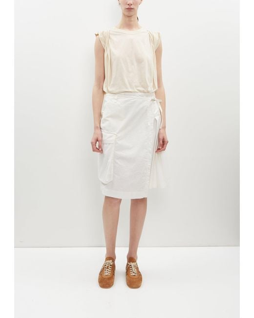 Dries Van Noten White Skilt Cotton Gabardine Skirt