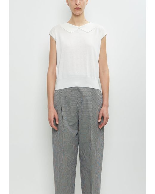 Margaret Howell White Cotton Linen Collared Vest