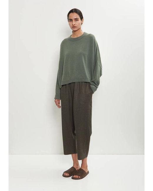 Dusan Green Wool Flannel Carrot Pants