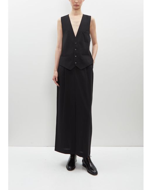 La Collection Black Chio Long Wool Skirt
