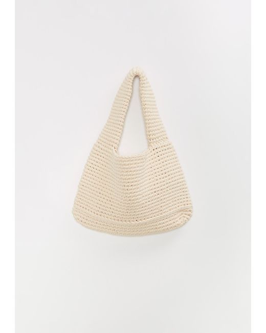 Lauren Manoogian Natural Pima Cotton Crochet Jersey Bag
