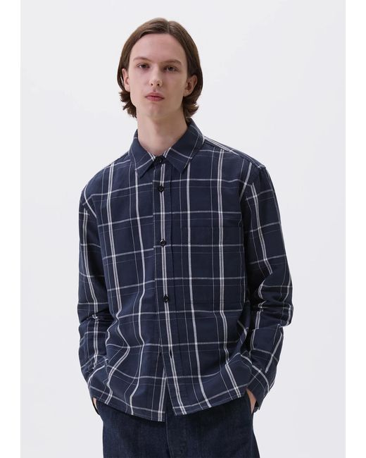 MHL by Margaret Howell Blue Overall Cotton Linen Shirt