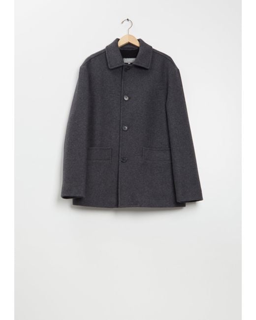Margaret Howell Blue Car Wool Coat