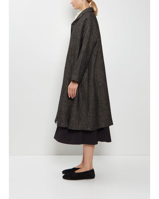 Apuntob Black Hemp Wool Long Coat
