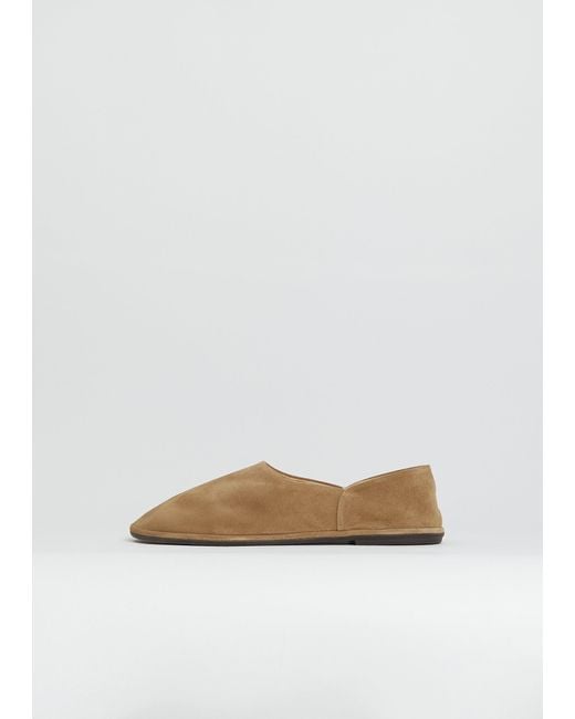 The Row Men White Canal Suede Slip On