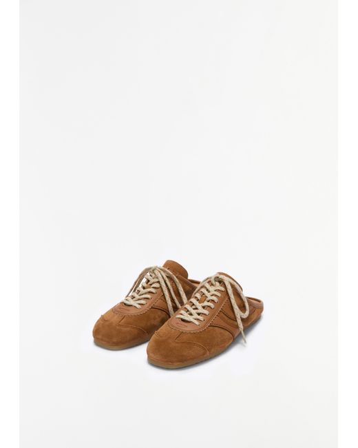 Dries Van Noten White Suede Sneaker Mule
