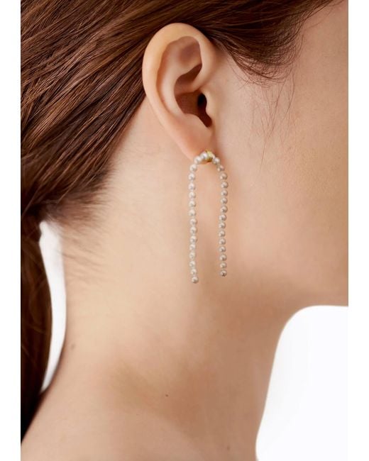 Shihara White Node Stud Earring