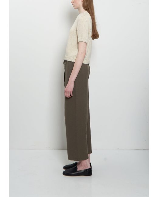 Lauren Manoogian Natural Crepe Cotton Linen Capri Pants
