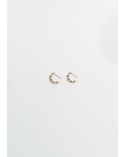 Noguchi Bijoux Bijoux Tsubu Mini Hoop White Diamond Earrings