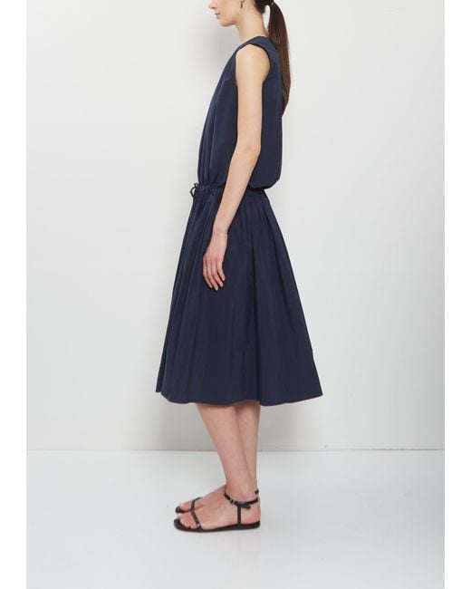 Apuntob Blue Technical Cotton Sleeveless Dress
