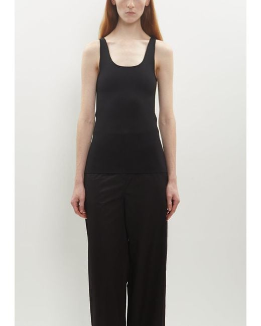 Totême Black Organic Cotton Compact Knit Tank