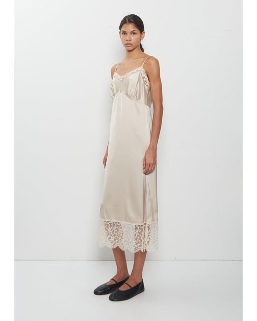 Simone Rocha White Lace Trim Satin Slip Dress