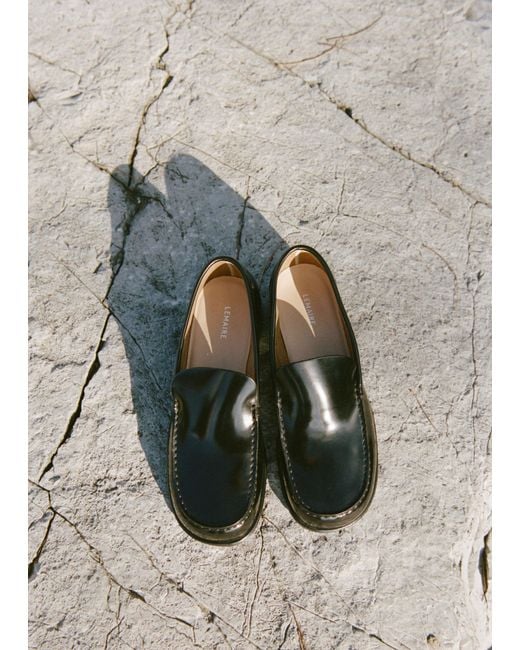 Lemaire White Polished Leather Loafer