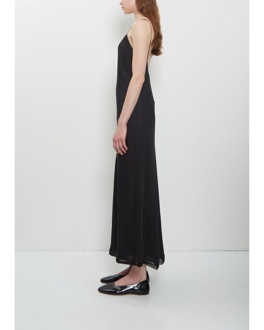 Totême Black Silk Satin Slip Dress