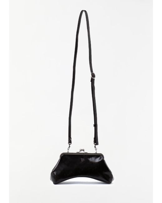 Y's Yohji Yamamoto White Metal Clasp Curvy Bag, Small