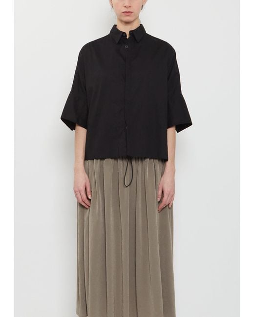 Y's Yohji Yamamoto Black Wide Cuffs Cotton Shirt
