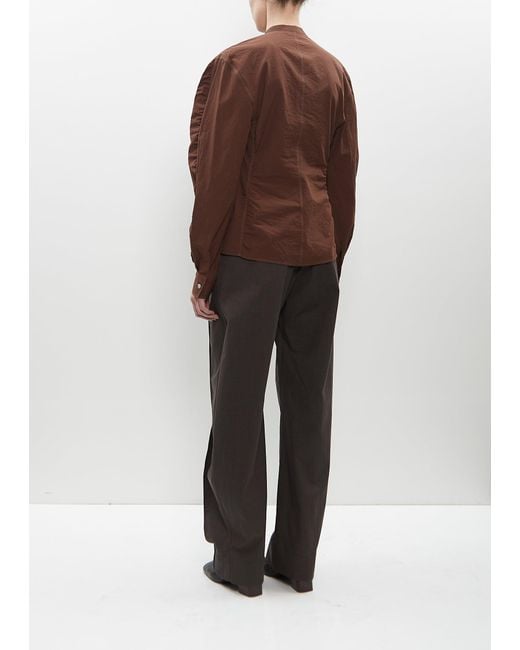 Lemaire Brown Asymmetrical Fitted Top