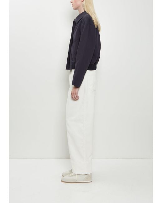 MHL by Margaret Howell Blue Cropped Cotton Bomber Jacket