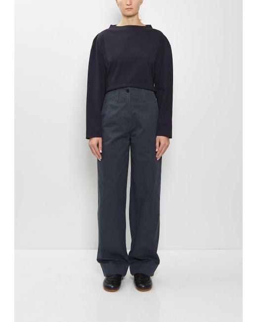 MHL by Margaret Howell Blue Slant Pocket Cotton Trousers