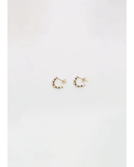 Noguchi Bijoux Bijoux Tsubu Mini Hoop White Diamond Earrings