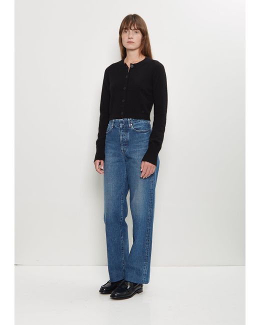 Loulou de Saison Black Zephir Cashmere Cropped Cardigan