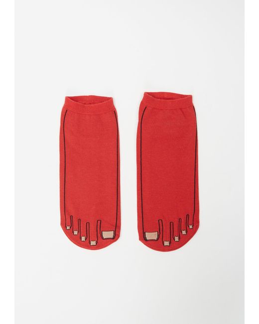 Yohji Yamamoto Red Nail Short Socks