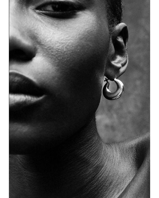 Sophie Buhai Black Discus Silver Hoops