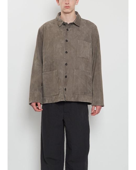 Bergfabel Men Gray Hugo Suede Jacket