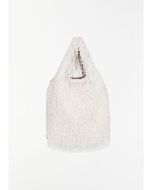 Dries Van Noten White Fringed March Shopper Tote
