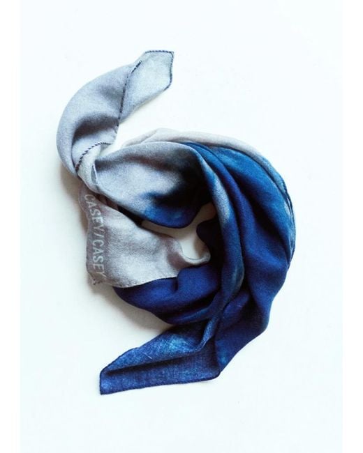 Casey Casey Blue Exclusive Silk Cashmere Scarf