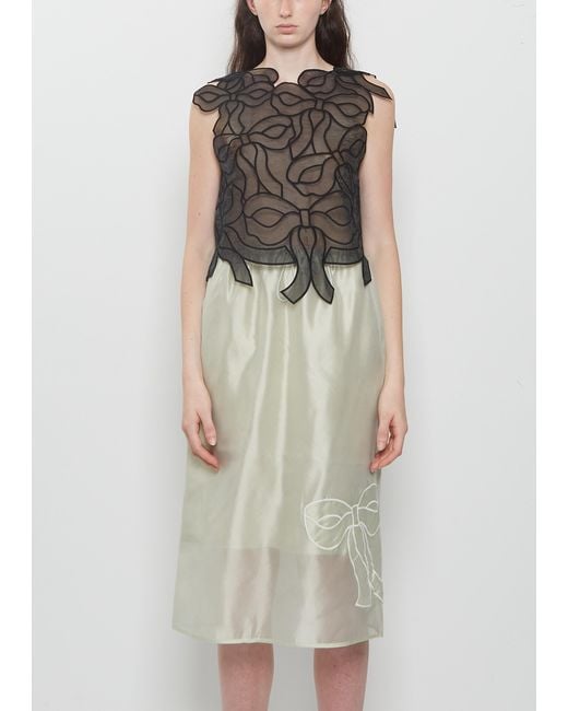 CECILIE BAHNSEN Black Baya Bow Embroidery Top