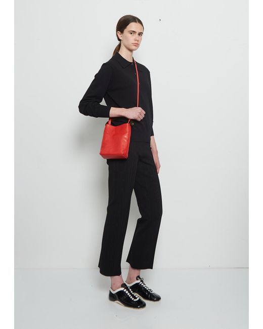 Dries Van Noten Red Crisp Leather Bag
