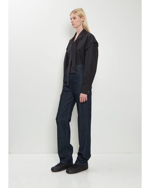 Lemaire Blue Denim Five Pockets Twisted Pant