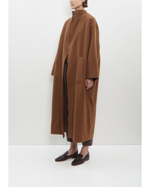 Dusan Brown Wool-cashmere Patch Pocket Coat With Cimossa