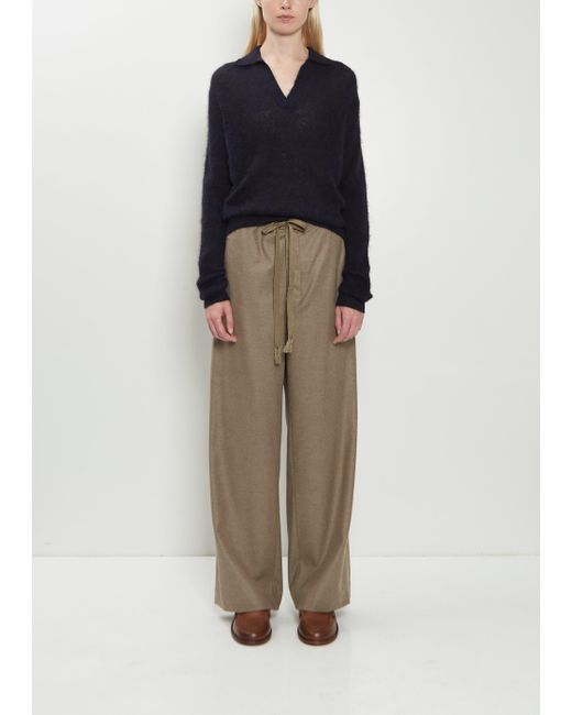 Auralee Multicolor Wool Flannel Drawstring Pants