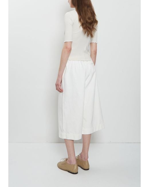 Lauren Manoogian White Washed Cotton Crop Trouser