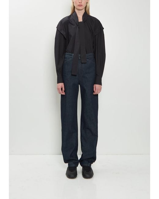 Lemaire Blue Denim Five Pockets Twisted Pant
