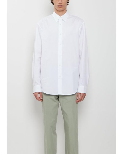 Dries Van Noten White Caper Cotton Shirt