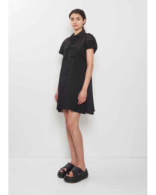 Sacai Black Wool Suiting Dress
