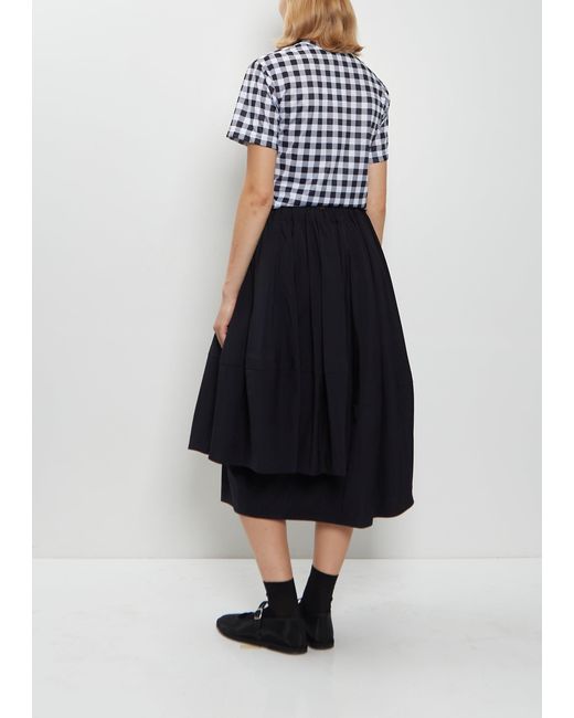 Comme des Garçons Blue Tropical Wool Asymmetrical Skirt