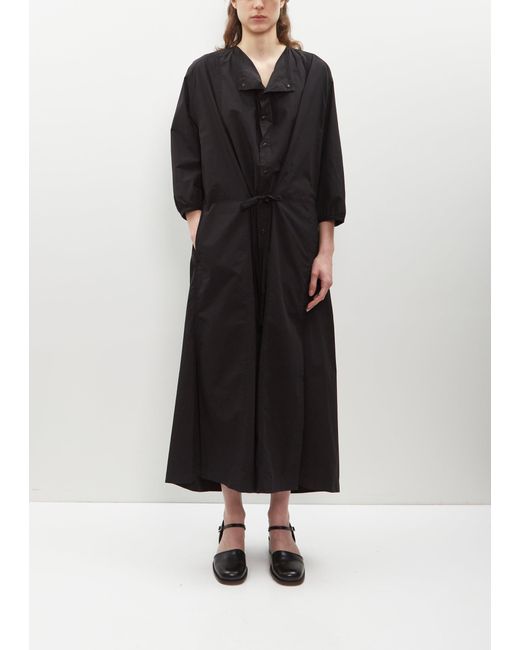 Lemaire Black Long Cotton Tunic With Strings