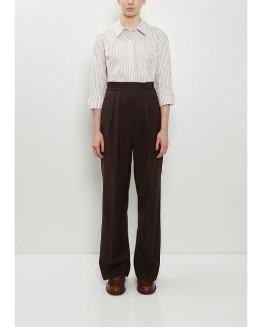 Margaret Howell White Side Closure Wool Trousers