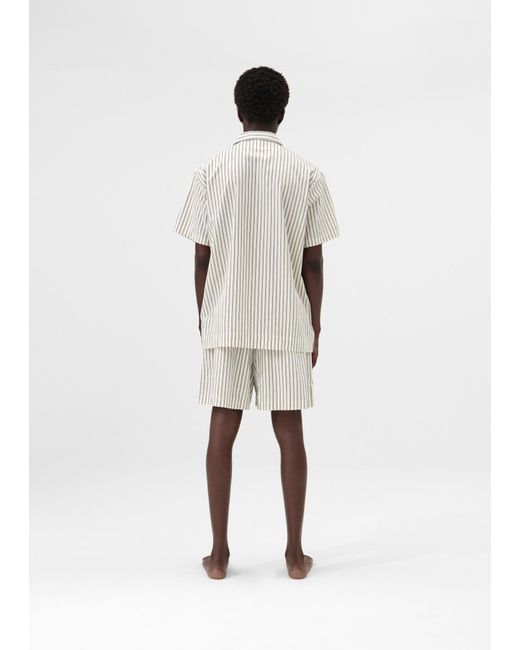 Tekla White Cotton Poplin Pyjamas Shorts