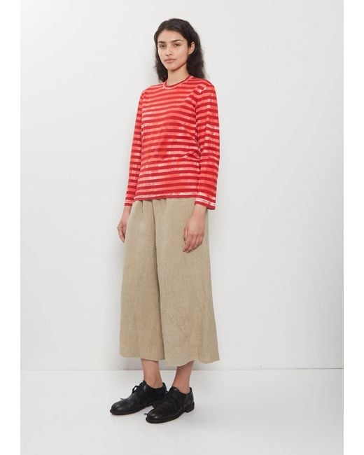 Comme des Garçons Red Cotton Jersey Long Sleeve Tee