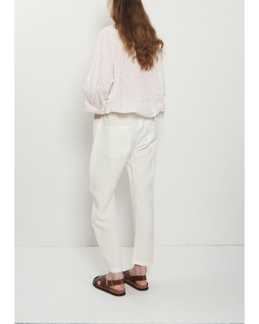 ELEH White Cirkle Linen Pants